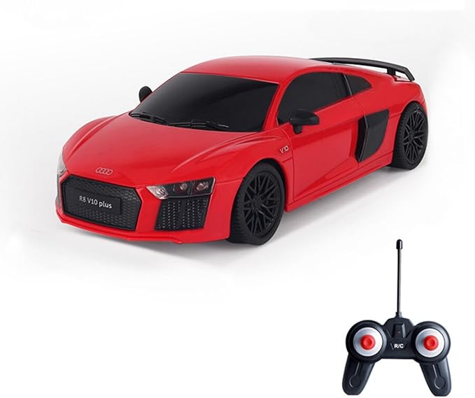 Vinie Remote Control Car for Boys, RC Cars Audi R8, 1:24 Scale Officially Licensed Kids Toys, Drift Car with Cool Led Lights, 4 5 6 7 8 9 10 11 12 Year Old Boy Birthday Gift (Red)
