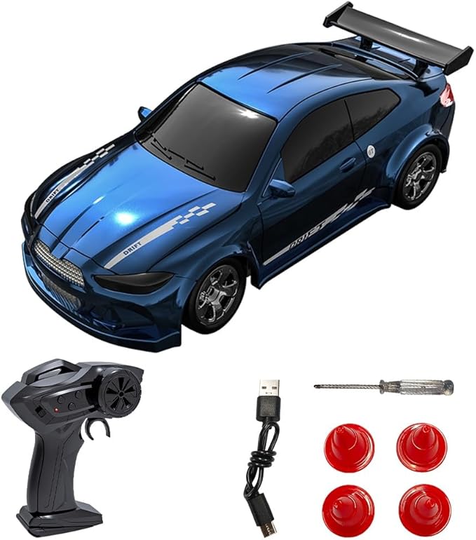 Desktop Drift Car for Boys Kids Adults, 1/64 Scale Remote Control Car with LED Lights, 4WD Mini RC Drift Cars for Race, Children's Gifts and Toys