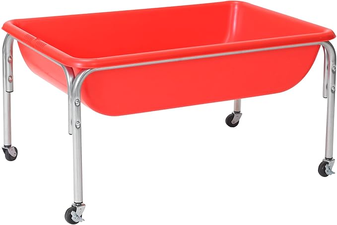 Children's Factory, 1133-18, Large Sensory Table, 18”H, Red, Kids Preschool or Playroom Sand and Water Table, Indoor and Outdoor Playground Equipment