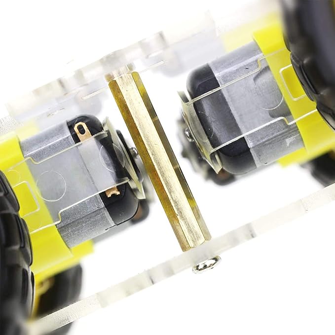 YIKESHU 4WD 2 Layer Smart Robot Car Chassis Kit with Speed Encoder Battery Box for Kids Teens DIY