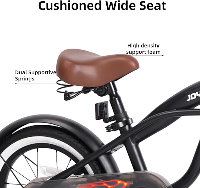 JOYSTAR 12 14 16 Inch Kids Cruiser Bike for Ages 2-7 Years Old Girls & Boys, Children's Bicycle with Training Wheels, Coaster Brake, Fenders & Adjustable Seat