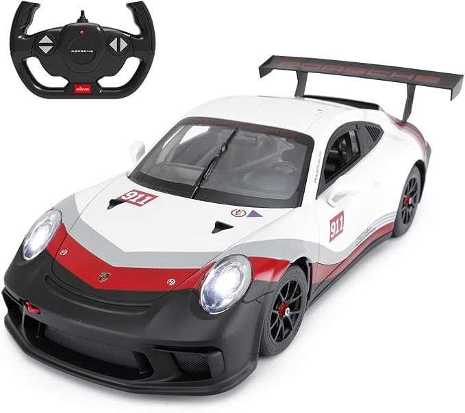 RASTAR RC 1/14 Porsche 911 GT3 Cup Remote Control Sports Car, Porsche Toy Car for Kids Drift RC Race Vehicle – White 2.4G