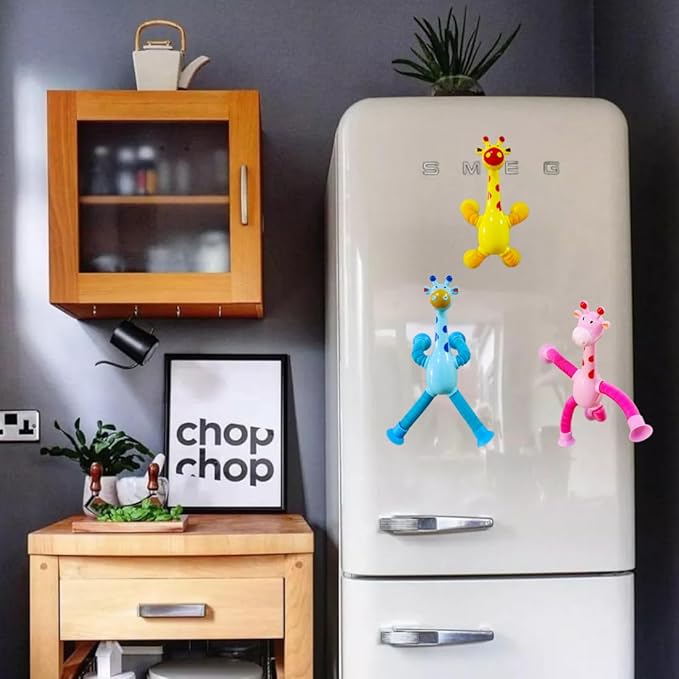 8Pcs Telescopic Suction Cup Giraffe Toys, Suction Pop Tubes Giraffe Sensory Toys, Pop Fidget Toys for Toddler Travel, Easter Basket Stuffers Party Favor Birthday for Kids Boys Girls