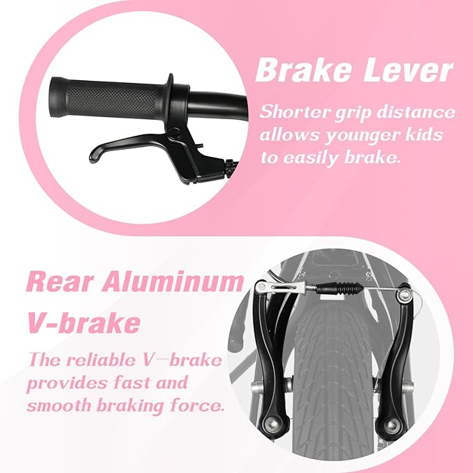 12 14 16 18 Inch Kids Bike BMX Style Bicycle with Training Wheels Coaster Brake for 1-10 Years Old Toddlers Boys Girls Multiple Colors