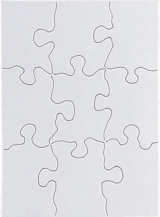 24 Blank Jigsaw Puzzles – 4 x 5.5 Inch, 9 Pieces Each – Hygloss DYI party invites, Perfect for Decorating, Kids' Activities, Arts & Crafts or Party Favors - Puzzle Pieces to Draw On for Crafts