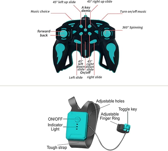 Gesture Sensing RC Stunt Car with Light, 2.4G 4WD Hand Controlled Gravity Remote Control Car Toy with 360° Flips Car for Boys Age 6 and Up Blue
