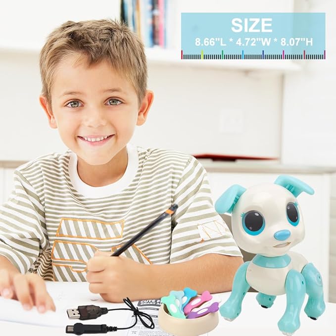 BIRANCO. Interactive RC Dog Toy - Cute Gesture Sensing Puppy for Toddlers, STEM Play, Ideal Holiday/Birthday Gift for 3-8 Year Olds