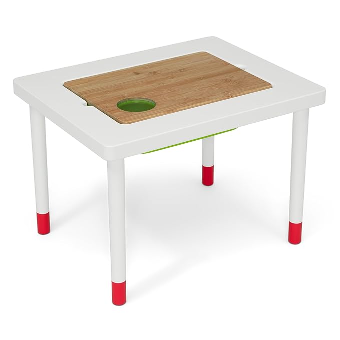 Delta Children Compact Play & Learn Sensory Table for Kids – Includes Musical Instruments - Use as Sand Table/Sensory Table/Activity Table/Montessori Toy, White/Natural