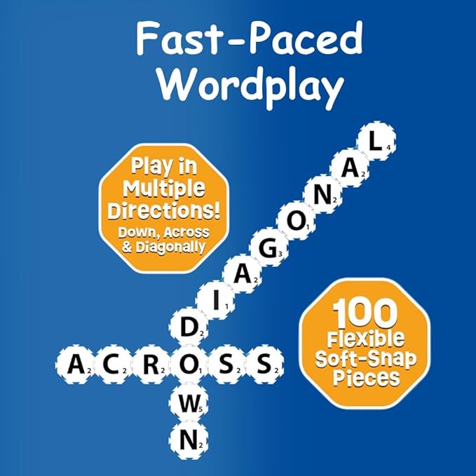 Game, Word Puzzle for Adults, Family, and Kids, Fun Game for Ages 8+, Travel Size, 1-4 Players