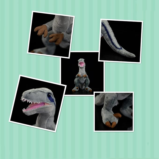 Tiny Heart Simulation Velociraptor Plush Toy, 16 Inch Velociraptor Dragon Stuffed Animals Realistic Doll Home Decor Collectibles Soft for Kids Boys