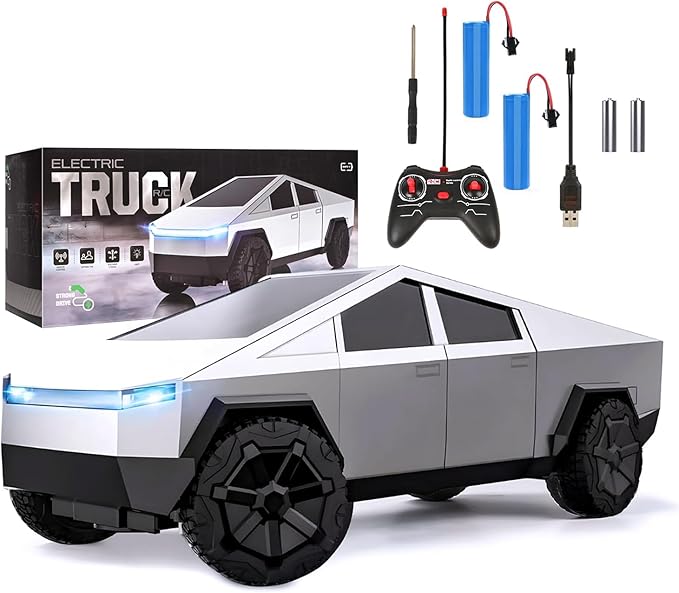 Truck Remote Control Car - Truck Toy, 2.4GHz RC Cars with Long Battery Life and Light Effects, All Terrain Electric Vehicle for Kids, Brithday Gifts for Boys Girls & Adults