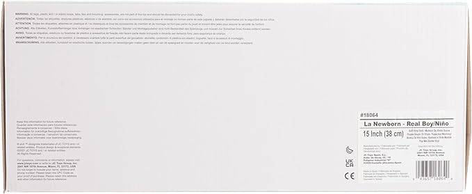 JC Toys La Newborn All-Vinyl-Anatomically Correct Real Boy 15" Baby Doll in Blue and Deluxe Accessories, Designed by Berenguer., Blue - Dots, Model:18064