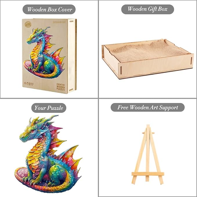 Wooden Puzzles for Adults and Kids, Dragon (XL-560pcs) Wooden Jigsaw Puzzles, Unique Shaped Animal Wood Puzzles Adult and Kid Family Game 21.7 * 18.6in