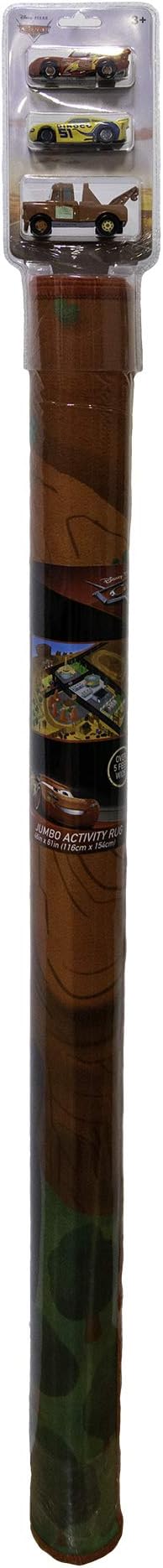 Gertmenian Disney Rug Pixar Boys Girls Childrens Bedroom Decor Kids Home Play Room Mat Bedding Games Area Carpet, 3x5 Small, Red 3X Toy Car Lightning McQueen + Mater + Cruz