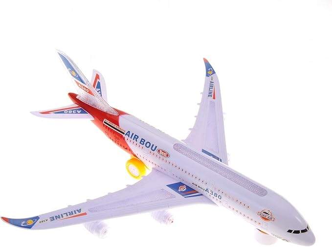 PowerTRC 2 Packs Kids Airplane Toys, Bump & Go Action Toddler Toy Airplane with LED Flashing Light, Music, Airplane Sound, Great Gift for Boys Girls Ages 3-12