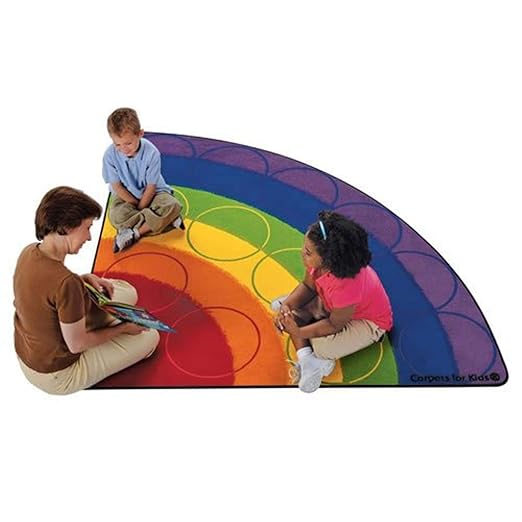 Carpets for Kids 1266 Rainbow Rows Classroom Seating Rug 6ft Corner Multi Color