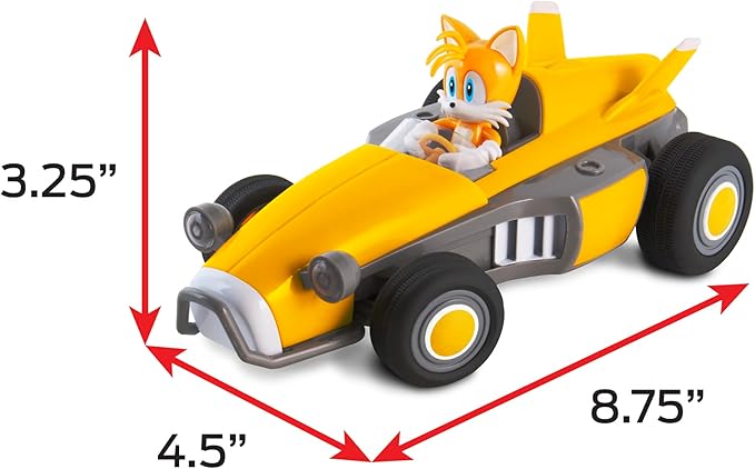 Sonic Racing RC: Tails The Fox - NKOK (603), 2.4GHz Remote Controlled Car with Turbo Boost, Officially Licensed Sega Sonic The Hedgehog, Battery Powered, Ages 6+
