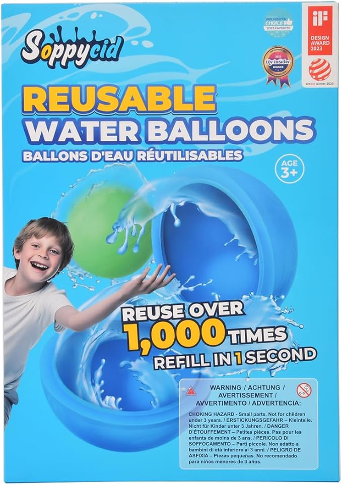 12Pcs Reusable Water Balloons, Pool Toys for Boys and Girls, Beach Outdoor Activities Water Toys for Kids Ages 3-12, Summer Water Toy for Boys and Girls