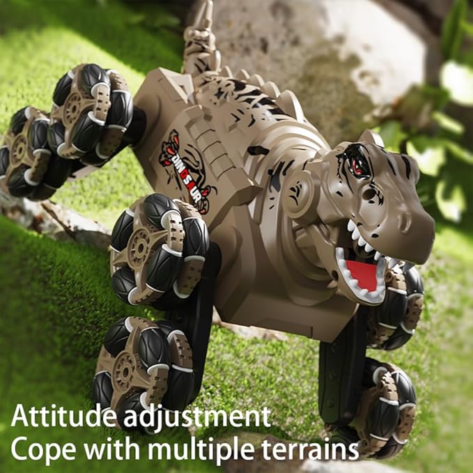 Dinosaur Remote Control Car, 8WD Monster Truck Toys for Boys Kids Age 6-12, Gesture Sensing RC Stunt Cars with Spray&Light, Novelty Children's Toys