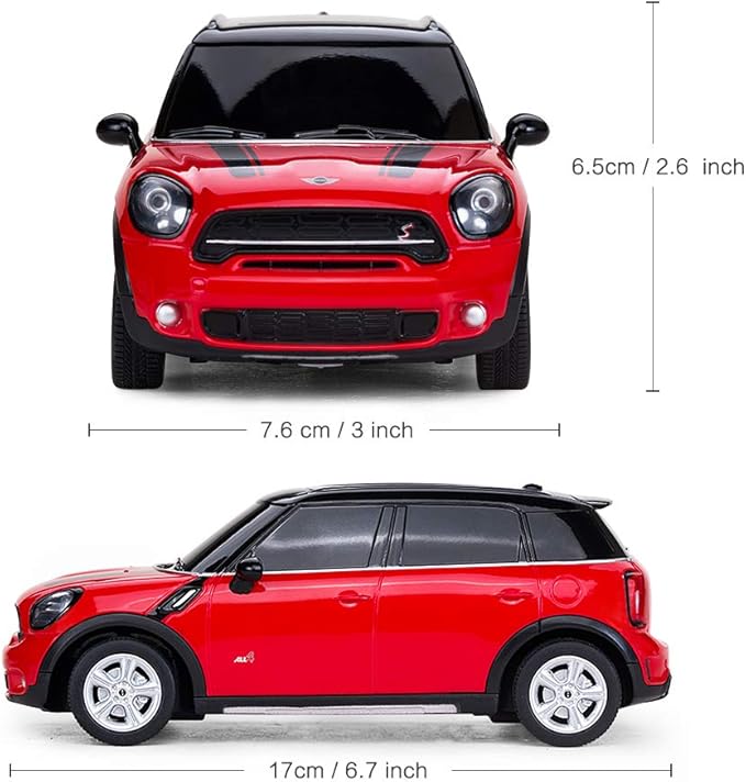 RASTAR BMW 1:24 RC Cars Remote Control Mini Cooper Countryman Model Car Toy Mini Cooper Car for Kids, Red