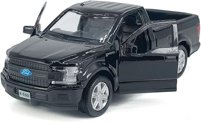 F-150 Pickup Truck Trailer Towing Horse Transporter Farm Trailers, Doors Open, 1/36 Scale Model Car Diecast Metal Toy Cars, 3 4 5 6 7 Year Old Kids Boys Gifts, Cake Topper Home Office Décor Collection