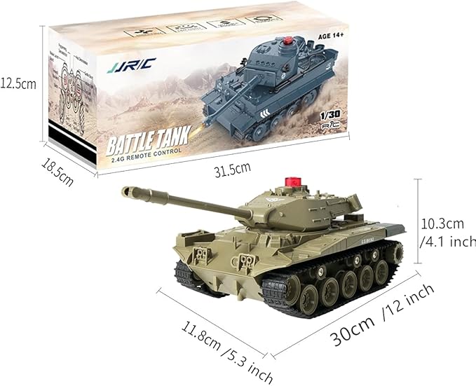 RC Tank Military Truck Vehicles RC Car 2.4Ghz Radio Controlled Military Battle Tank Toy 270°Rotational Realistic Sounds Electronics Hobby Toys for Kids Boys (Green)
