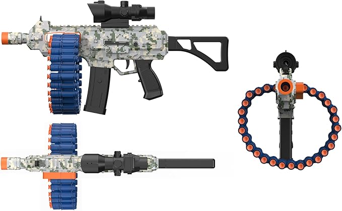 Electric Automatic Toy with Scope, JakMean Toy Blaster with 30 Dart Clips and 100 Foam Darts, Outdoor Shooting Games Toys for 6-12 Year Old Boys & Girls Adults, Gifts for Birthday Xmas, Green