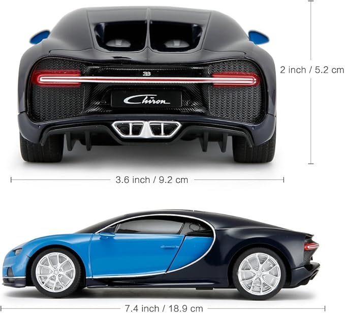 RASTAR Bugatti Veyron Chiron RC Car 1:24 Scale Remote Control Toy Car, Bugatti Chiron R/C Model Vehicle for Kids - Blue