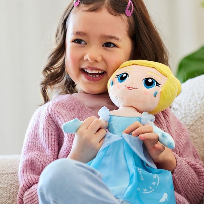 Disney Store Official Princess Plush Doll (Cinderella from Sleeping Beauty) Medium 14 Inches, Princess Dolls with Embroidered Features, Plush Toys, Princess Toys for Girls