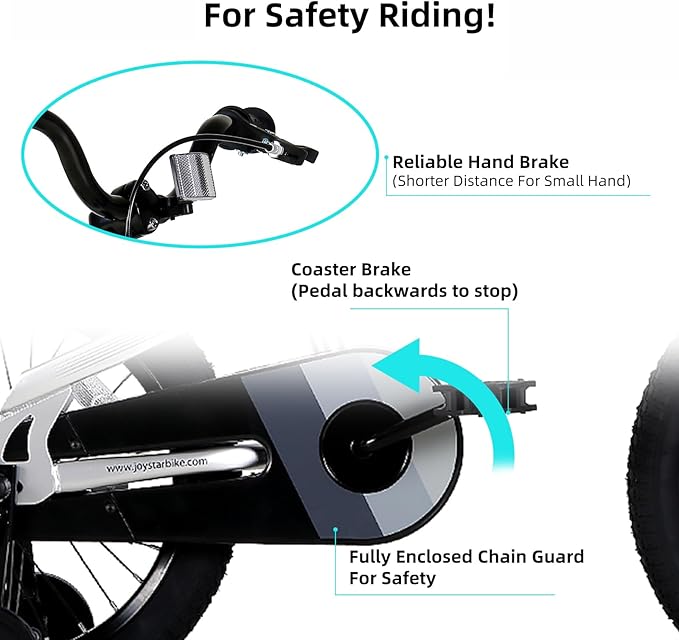 JOYSTAR Whizz Kids Bike 12 14 16 18 Inch Kids' Bicycle for Toddler and Kids Ages 2-9 Years Old, BMX Style Boys Bike with Training Wheels, Children Bicycles, Multiple Colors