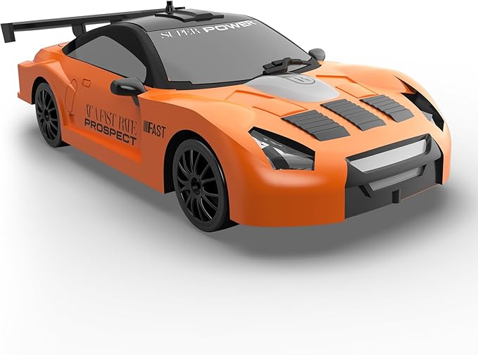 Remote Control Car RC Drift Car 2.4GHz 1:24 Scale 4WD 15KM/H High Speed Model Vehicle with LED Lights Drifting Tire Racing Sport Toy Car for Adults Boys Girls Kids Gift 2Pcs Rechargeable Batteries