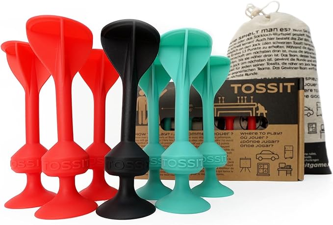 TOSSIT Game Suction Cup Darts, Toss Game Perfect Family and Party, Silicone Throwing Game for Backyard, Indoor and Outdoor Fun, Starter Pack