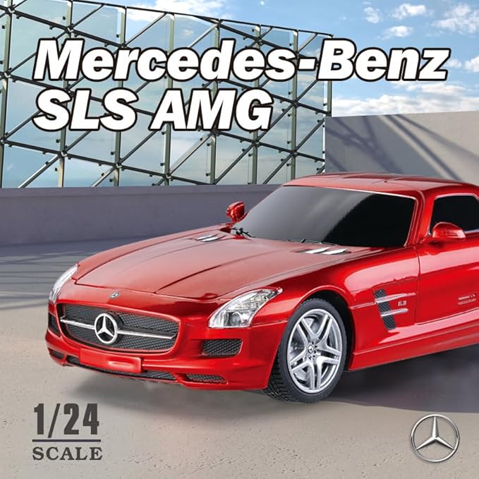 Vinie Remote Control Car for Boys, RC Cars Mercedes Benz SLS, 1:24 Scale Officially Licensed Kids Toys, Drift Car with Cool Led Lights, 4 5 6 7 8 9 10 11 12 Year Old Boy Birthday Gift (Red)