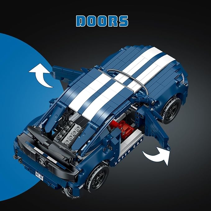 WISEPLAY Model Car Kits to Build for Adults - STEM Projects for Kids Ages 8-12 - Build Your Own Remote Control Building Car Kit - Great STEM Building Sports Car Gift 952 Pieces