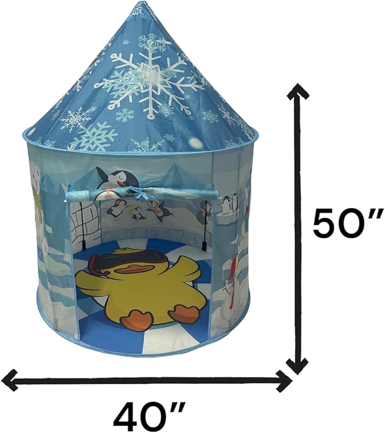 Montessori Play Tent for Kids Toddlers Boy Girl, Pop Up Imagination Creative Sensory Soft Portable Toy Gift, Indoor Outdoor Airfort Bed Fort Party Room Ice Winter Wonderland (Penguin Igloo)