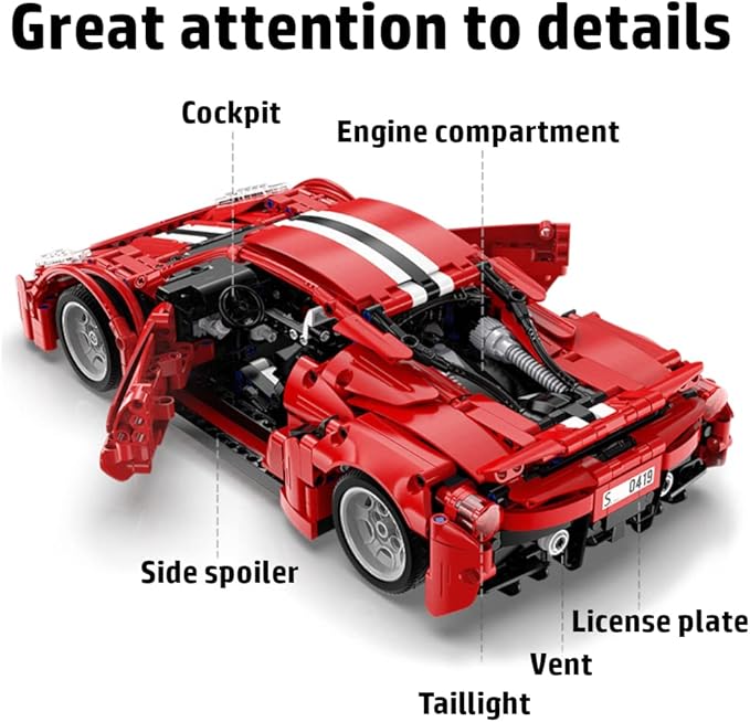 WISEPLAY Car Building Kits for Adults and Kids - Collectible Car Models Kits to Build for Adults - Technic Set 1:12 Scale 1126 Pieces - Great Easter and Birthday Gift