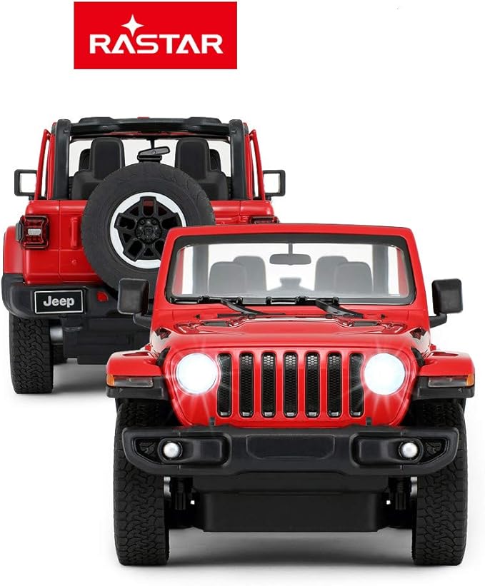 RASTAR Off-Road Remote Control Car, 1:14 Jeep Wrangler JL RC Off-Road Racing Vehicle Toy Car for Kids Adults, Spring Suspension/Door Open, 2.4Ghz RED