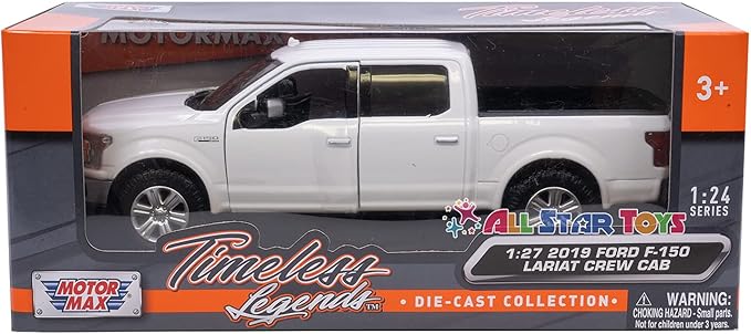 Motor Max 2019 Ford F-150 Lariat Crew Cab Pickup Truck, White 79363WH - 1/27 Scale Diecast Model Toy Car,unisex-children