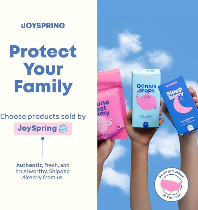 JoySpring ZincBerry - Kids Zinc & Vitamin Supplement (2 fl oz) Immune Support Drops with Elderberry Flavor for Kids 2-16+ Years