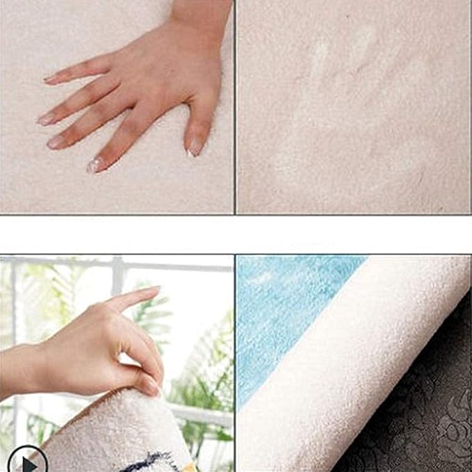 Poowe Round Kids Playroom Rug - Soft Alphabet Nursery Rug for Bedroom - Playtime Collection, Learning & Game Carpet for Classroom, Best Shower Gift for Infant Toddlers (Round 39.4", Orange Lion)