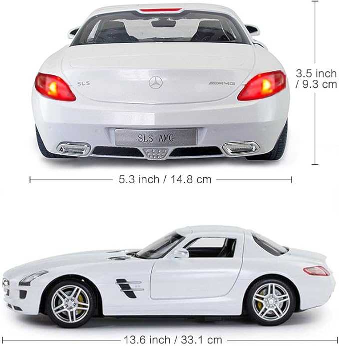RASTAR Benz Remote Control Car |1:14 RC Mercedes Benz SLS AMG Model Car Toy Car for Kids, Open Doors by Manual - White 2.4GHz