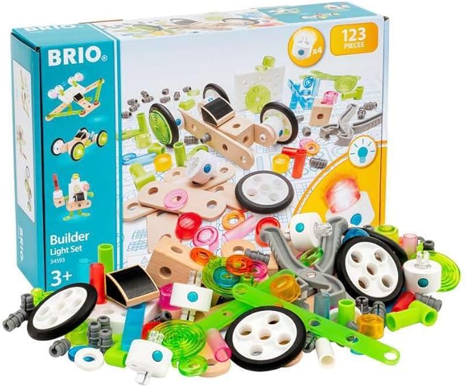 BRIO 34593 Builder Light Set | Wooden Toy Train Set for Kids Age 3 and Up
