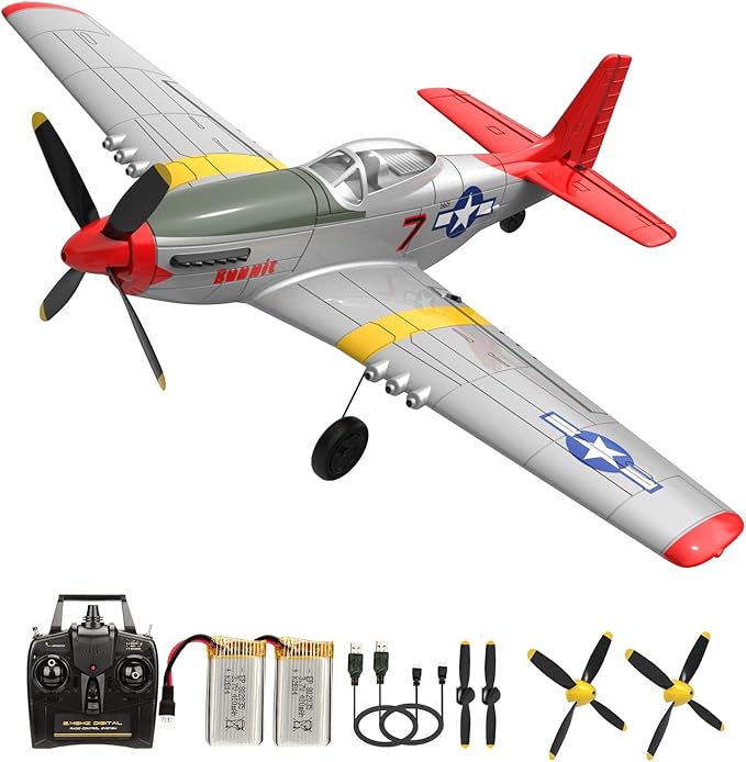 P51D RC Plane, 4CH RC Airplane with High Speed Engine, Remote Control Airplane with Xpilot Stabilization System & Aerobatic, Remote Control Plane Best Gift for Kids