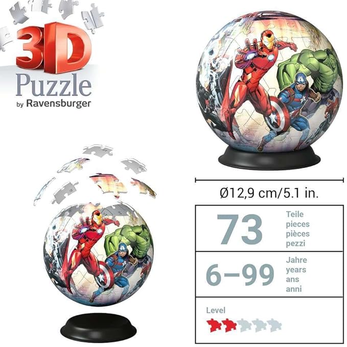 Ravensburger Marvel Avengers 3D Jigsaw Puzzle for Kids Age 6 Years Up - 72 Pieces - No Glue Required