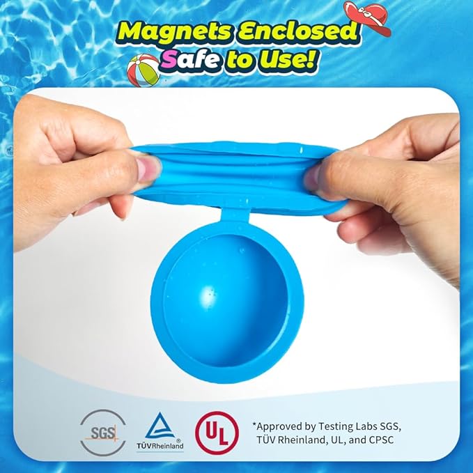 SOPPYCID Reusable Water Balloons, Easy Quick Fill & Self-Sealing Water Bombs, Soft Silicone Water Splash Ball, Magnetic Water Ball for Outdoor Games, Summer Party(8Pcs)