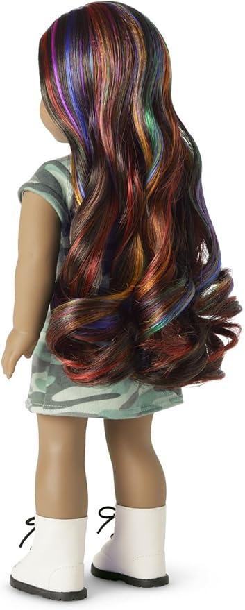 American Girl Truly Me 18-inch Doll #120 with Hazel Eyes, Dark-Brown Hair w/Highlights, Tan Skin, T-shirt Dress, For Ages 6+