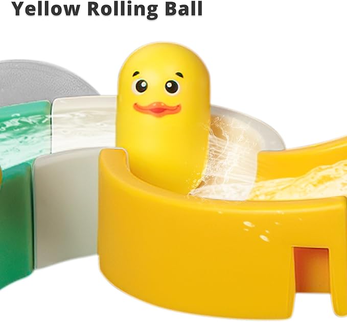 Duck Slide Toys, Bath Toys for Kids Ages 4-8, DIY Building Kit for Ages 5-7, Bathtub Time Birthday Gift for Toddler 3 + Year Old (51 PCS)