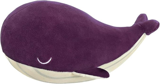 MUPI Whale Stuffed Animals Plush Pillow 4 Size Cute Soft Cotton Plushies Pillows Kawaii Blue Whale Toy Gifts for Kids Boys Girls Adults (Purple, 18 Inch)