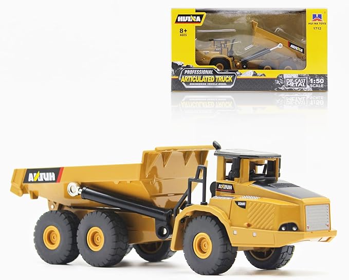 Dollox Die-cast Articulated Dump Truck - 1/50 Metal Construction Vehicle Model Toy Gift for Kids