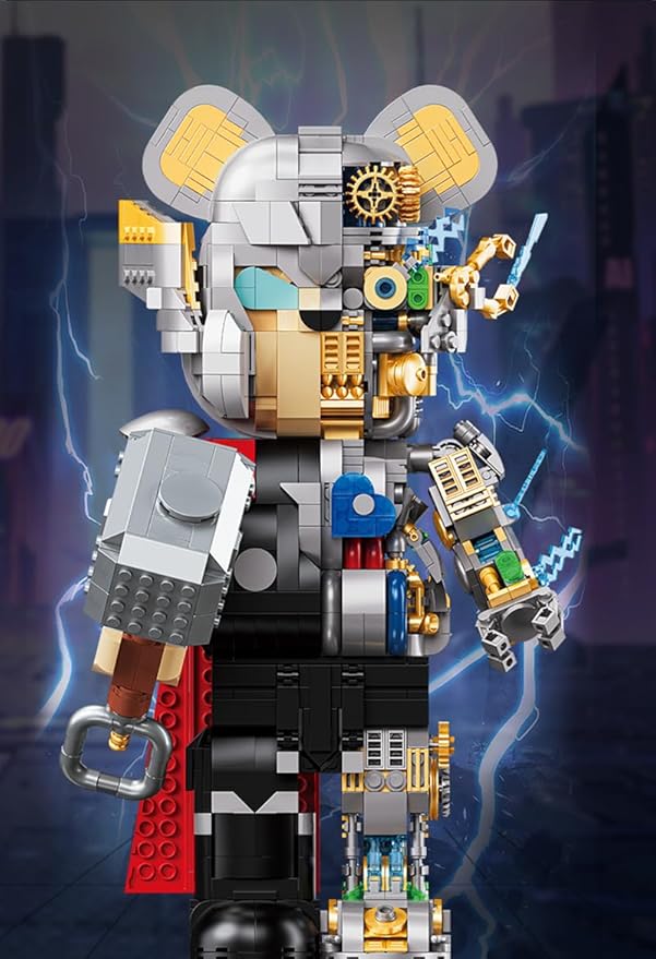 Mechanical Bear Small Particle Tidal Play Building Blocks for Adults & Kids, Puzzle Toy Compatibility with Lego Birthday Gift (LS)